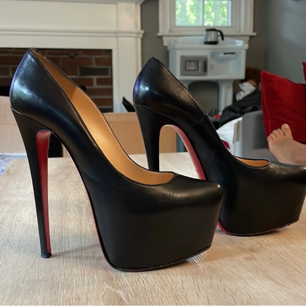 Louboutin Daffodile 160MM Black Kid Leather 38.5